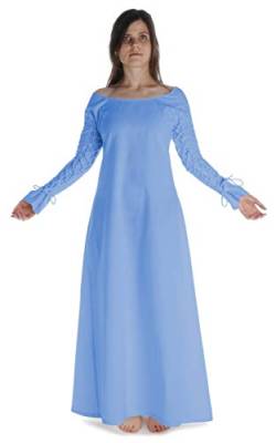 HEMAD Mittelalter Kleid Hildegune aus Baumwolle Hellblau S/M Gewandung LARP von HEMAD