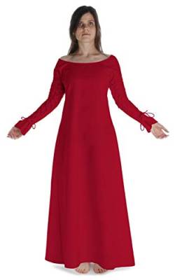 HEMAD Mittelalter Kleid Hildegune aus Baumwolle Rot L/XL Gewandung LARP von HEMAD