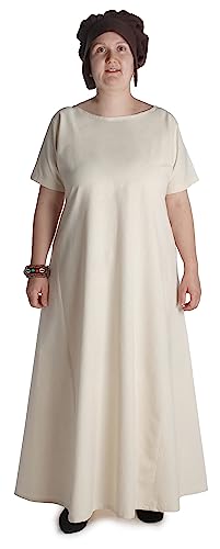 HEMAD Mittelalter Kleid Hrist aus Baumwolle Beige 2XL-3XL Gewandung LARP von HEMAD
