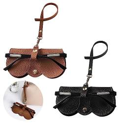 2 Stück Mode Sonnenbrillenetui, Tragbares Etui für Sonnenbrillen, 2023 Neue Sonnenbrille Halter Beutel, Brillenetui Sonnenbrille Weich, Tragbar Sonnenbrillen Tasche, Sunglasses Case Leder für Damen von HENGBIRD