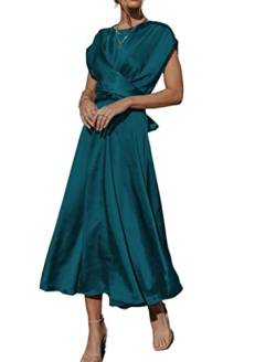 HENGNICE Damen Frühlings- Und Sommerrockträger Aus Hochwertigem Satin, Ärmelloses Kleid, Temperament, Elegantes, Leichtes Abendkleid (Color : GQQU096, Size : XL) von HENGNICE