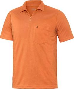Henson & Henson Herren Poloshirt Kurzarm mit Zipper in Orange, sportliches Polohemd aus weichem Jersey, Kurzarm-Polo in gerader Schnittform, Gr. 48-60 von HENSON&HENSON