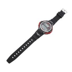 HERCHR Elektronische Uhr, Digitale Armbanduhr, WR50M, wasserdichte Elektronische Uhr, Multifunktions-Sportuhr, Kautschukarmband Für Outdoor-Wanderaktivitäten(Rot) von HERCHR