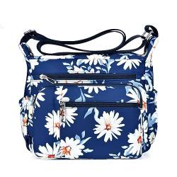 HERCMNOY Umhängetasche für Frauen Multi Pocket Casual Reisetasche Handtasche Umhängetasche Messenger Bag, gänseblümchen von HERCMNOY