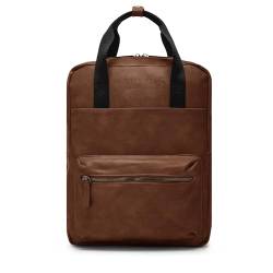 HERLING Herren-/Damen Rucksack GODWIN klassisches Vintage-PU-Leder (Coffee Brown) von HERLING - research