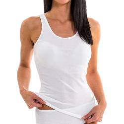 HERMKO 1310 5er Pack Damen Unterhemd aus 100% Bio-Baumwolle bis Größe 68/70, Farbe:weiß, Größe:36/38 (S) von HERMKO