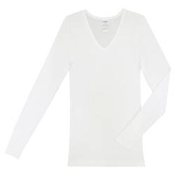 HERMKO 13680 Damen Langarm Unterhemd mit V-Ausschnitt, Farbe:weiß, Größe:36/38 (S) von HERMKO