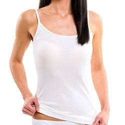 HERMKO 1560 Damen Träger Top, Unterhemd mit Spaghettiträger aus 100% Bio-Baumwolle, Farbe:weiß, Größe:44/46 (L) von HERMKO