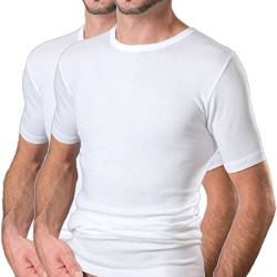 HERMKO 16800 2er Pack Herren Business Kurzarm Unterhemd angenehm weich Dank Modal, Größe:D 7 = EU XL, Farbe:weiß von HERMKO