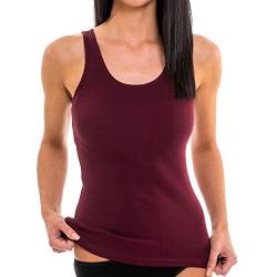 HERMKO 17310 Damen Tank Top - Unterhemd softweich Dank Modal in versch. Farben, Farbe:Bordeaux, Größe:32/34 (XS) von HERMKO