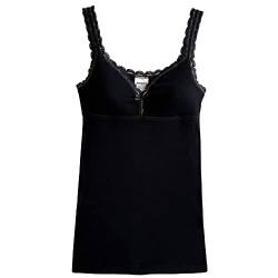 HERMKO 175803810 Damen BH-Hemd mit Spitze - Unterhemd mit integriertem Bustier, Farbe:schwarz, Größe:52 (XXL) von HERMKO