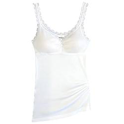 HERMKO 175803810 Damen BH-Hemd mit Spitze - Unterhemd mit integriertem Bustier, Farbe:weiß, Größe:50 (XL) von HERMKO