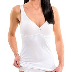 HERMKO 175803860 Damen BH-Hemd Unterhemd mit integriertem Bustier, Farbe:weiß, Größe:32/34 (XS) von HERMKO