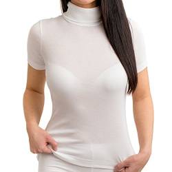HERMKO 17855 2er Pack Damen Shirt mit Rollkragen, Farbe:weiß, Größe:52/54 (XXL) von HERMKO