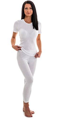 HERMKO 1800 Damen Kurzarm Shirt mit Rundhals-Ausschnitt aus 100% Bio-Baumwolle, Farbe:weiß, Größe:40/42 (M) von HERMKO