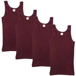 HERMKO 2000 4er Pack Mädchen Unterhemd aus 100% Bio-Baumwolle, Tank Top, Farbe:Bordeaux, Größe:140 von HERMKO