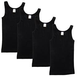 HERMKO 2000 4er Pack Mädchen Unterhemd aus 100% Bio-Baumwolle, Tank Top, Farbe:schwarz, Größe:164 von HERMKO