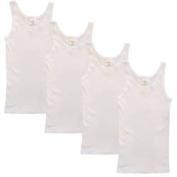 HERMKO 2000 4er Pack Mädchen Unterhemd aus 100% Bio-Baumwolle, Tank Top, Farbe:weiß, Größe:104 von HERMKO
