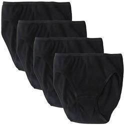 HERMKO 2130 4er Pack Mädchen Slip aus 100% Bio-Baumwolle, Farbe:schwarz, Größe:98 von HERMKO