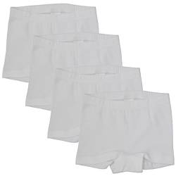 HERMKO 2710 4er Pack Mädchen Pant Panty aus 100% Bio-Baumwolle, Farbe:weiß, Größe:128 von HERMKO