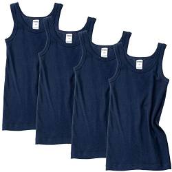 HERMKO 2800 4er Pack Jungen Unterhemd (Weitere Farben) Bio-Baumwolle, Farbe:Marine, Größe:104 von HERMKO