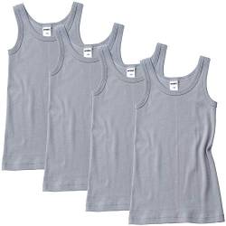 HERMKO 2800 4er Pack Jungen Unterhemd (Weitere Farben) Bio-Baumwolle, Farbe:grau, Größe:116 von HERMKO