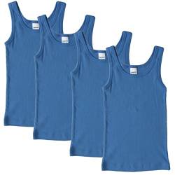 HERMKO 2800 4er Pack Jungen Unterhemd (Weitere Farben) Bio-Baumwolle, Farbe:hellblau, Größe:98 von HERMKO