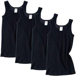 HERMKO 2800 4er Pack Jungen Unterhemd (Weitere Farben) Bio-Baumwolle, Farbe:schwarz, Größe:116 von HERMKO