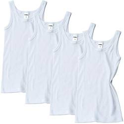 HERMKO 2800 4er Pack Jungen Unterhemd (Weitere Farben) Bio-Baumwolle, Farbe:weiß, Größe:104 von HERMKO