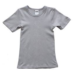 HERMKO 2810 Kinder halbarm Shirt aus 100% Bio-Baumwolle, Kurzarm Unterhemd für Mädchen und Knaben, Farbe:grau, Größe:116 von HERMKO