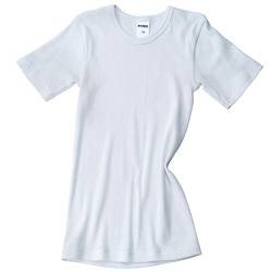 HERMKO 2810 Kinder halbarm Shirt aus 100% Bio-Baumwolle, Kurzarm Unterhemd für Mädchen und Knaben, Farbe:weiß, Größe:140 von HERMKO