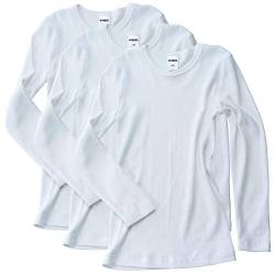 HERMKO 2830 3er Pack Kinder Langarm Unterhemd Mädchen + Jungen (Weitere Farbe) Bio-Baumwolle, Farbe:weiß, Größe:104 von HERMKO