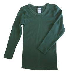 HERMKO 2830 Kinder Langarm Shirt aus 100% Bio-Baumwolle, Unterhemd für Mädchen und Jungen, Farbe:Olive, Größe:116 von HERMKO