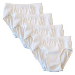 HERMKO 2850 4er Pack Jungen Slip einfarbig aus 100% Bio-Baumwolle mit Dehnbund, Farbe:weiß, Größe:164 von HERMKO
