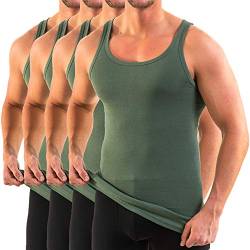 HERMKO 3000 4er Pack Herren Tank Top (Weitere Farben) Bio-Baumwolle, Größe:D 10 = EU 4XL, Farbe:Olive von HERMKO