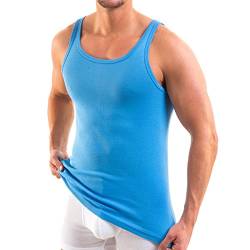 HERMKO 3000 Herren Tank Top 100% Bio-Baumwolle in Feinripp, Unterhemd, Muskel Shirt Made in EU, Größe:D 13 = EU 7XL, Farbe:hellblau von HERMKO