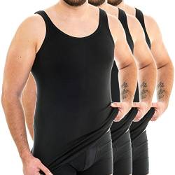 HERMKO 3007 3er Pack extralanges Herren Unterhemd (+10 cm) Tank Top aus 100% Bio-Baumwolle, Größe:D 11 = EU 5XL, Farbe:schwarz von HERMKO