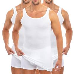 HERMKO 3007 3er Pack extralanges Herren Unterhemd (+10 cm) Tank Top aus 100% Bio-Baumwolle, Größe:D 13 = EU 7XL, Farbe:weiß von HERMKO