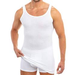 HERMKO 3007 extralanges Herren Unterhemd (+10 cm) Tank Top aus 100% Bio Baumwolle Größe 4-12, Größe:D 5 = EU M, Farbe:Olive von HERMKO