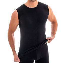 HERMKO 3040 Herren Muskelshirt aus 100% Bio-Baumwolle, Unterhemd Atlethic Vest Rundhals viele Farben, Größe:D 10 = EU 4XL, Farbe:schwarz von HERMKO