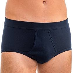 HERMKO 3240 Herren Slip mit Eingriff Unterhose aus 100% Bio-Baumwolle in vielen Farben bis Gr. 14, Größe:D 8 = EU XXL, Farbe:Marine von HERMKO