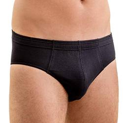 HERMKO 3300 Herren Slip aus 100% Bio-Baumwolle, Sportslip ohne Eingriff mit weichem Bund für Männer, Größe:D 5 = EU M, Farbe:schwarz von HERMKO