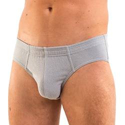 HERMKO 3300 Herren Slip aus 100% Bio-Baumwolle, Sportslip ohne Eingriff mit weichem Bund für Männer, Größe:D 8 = EU XXL, Farbe:grau von HERMKO