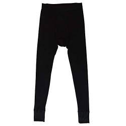 HERMKO 3542 Herren Lange Unterhose Doppelripp mit Eingriff aus 100% Bio-Baumwolle, Größe:D 7 = EU XL, Farbe:schwarz von HERMKO