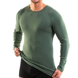 HERMKO 3640 Herren Langarm Shirt aus 100% Bio-Baumwolle, Long-Sleeved Underwear for Men Männer Unterhemd mit Langen Armen, Größe:D 7 = EU XL, Farbe:Tanne von HERMKO