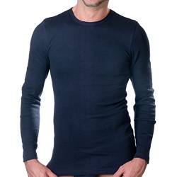 HERMKO 3640 Herren Langarm Shirt aus 100% Bio-Baumwolle, Long-Sleeved Underwear for Men Männer Unterhemd mit Langen Armen, Größe:D 9 = EU 3XL, Farbe:Marine von HERMKO