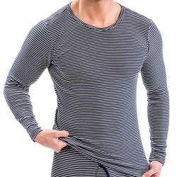 HERMKO 3664005 Herren Langarm Thermo-Shirt, Größe:D 8 = EU XXL, Farbe:Marine Ringel von HERMKO