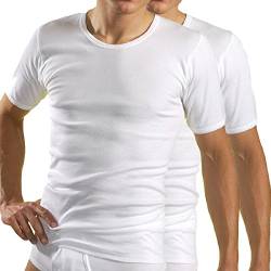 HERMKO 3840 2er Pack Herren Kurzarm Shirt (Weitere Farben), 100% Bio-Baumwolle, Größe:D 4 = EU S, Farbe:weiß von HERMKO