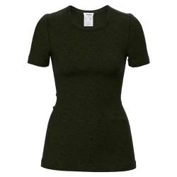 HERMKO 40800 Damen Kurzarm Unterhemd mit Rundhals-Ausschnitt aus Wolle/Tencel, Farbe:schwarz, Größe:48/50 (XL) von HERMKO