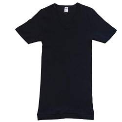 HERMKO 488710 Extralanges Herren Kurzarm Shirt +6 cm V-Neck mit Bund als Abschluss aus 100% Bio-Baumwolle, Größe:D 6 = EU L, Farbe:Marine von HERMKO